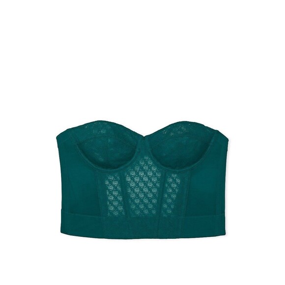 Victoria's Secret Corset Top Green Bustier Women’s Size 34D Removable Straps NWT - Picture 4 of 14